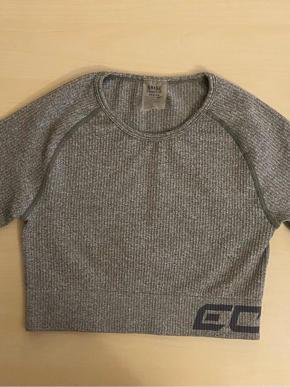 ECHT Grey Ribbed Scoop Neck Tee